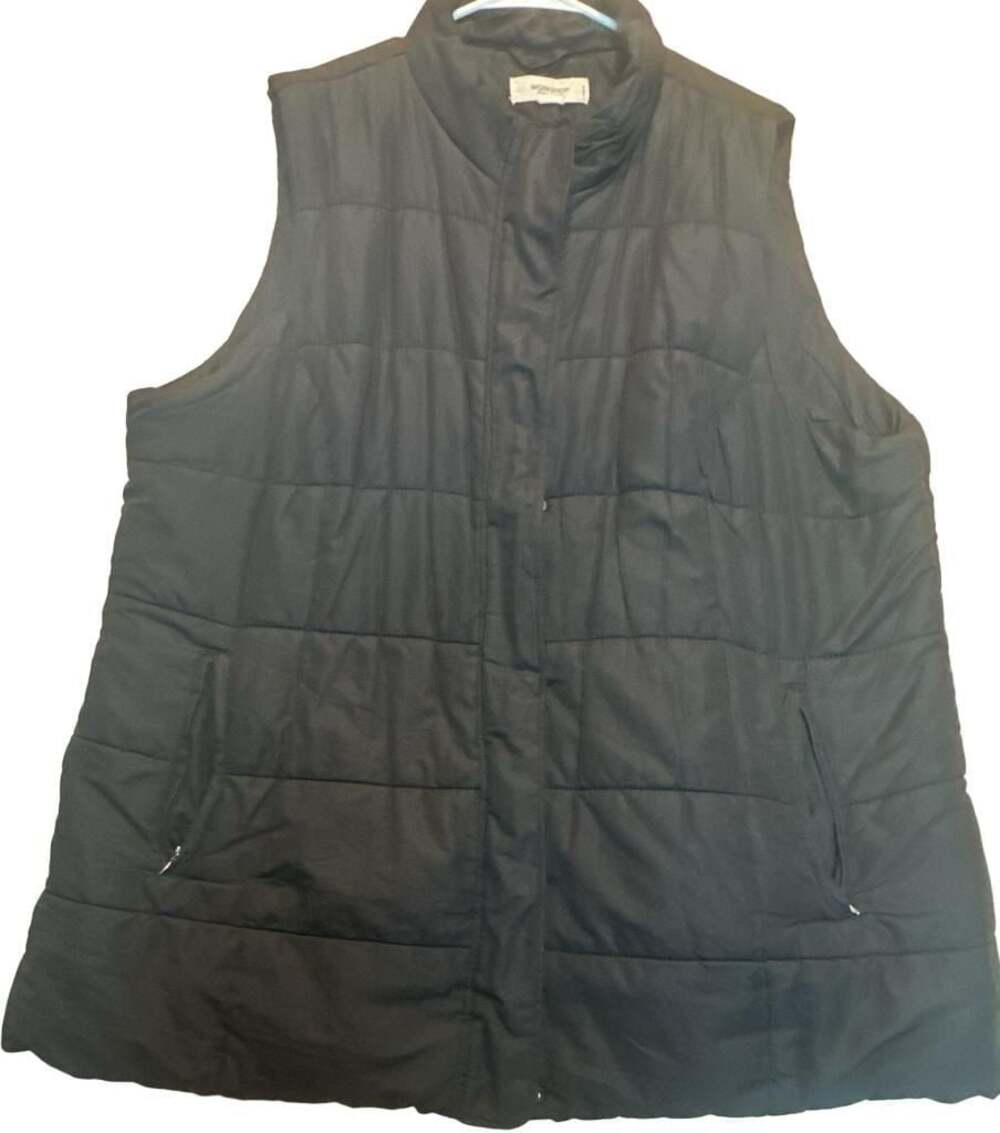Workshop Republic Clothing Black Quilted Puffer Vest Stand Collar Size Women's